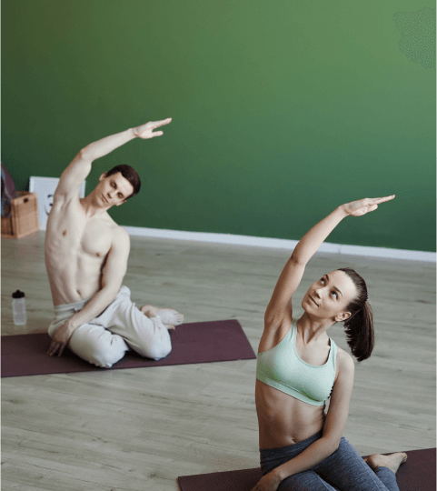 Man and Woman on yoga pose